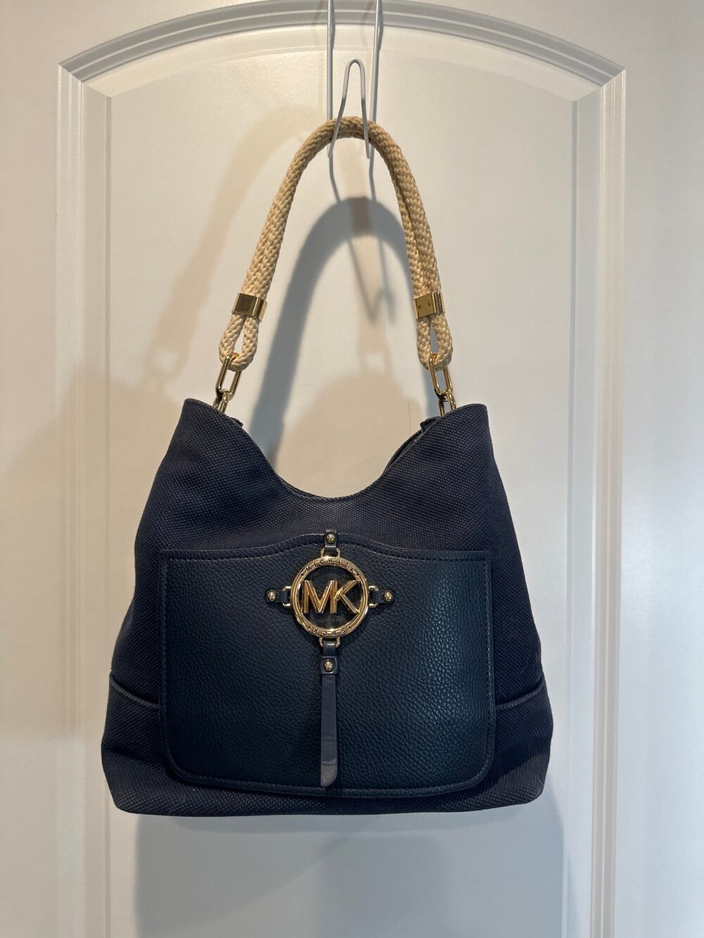 Michael Kors Amy Large Denim Hobo Shoulder Bag